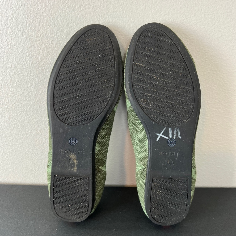Rothy's The Loafer Olive Camo Green Round Toe Flats Shoes - Picture 6 of 7